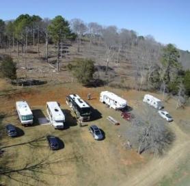 drone view of campground