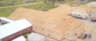 Aerial view on Wednesday evening