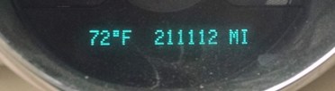 Odometer reading at some point during the trip today