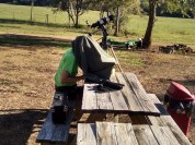 Ken imaging an extremely large solar prominence with his computer and solar telescope