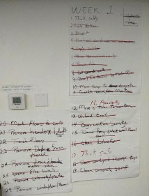 Example of our project task list