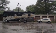 Gary and Avis leaving in the rain
