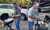 Mark and Mark grilled burgers for the team tonight