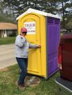 Our LSU portapotty was finally delivered