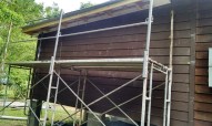 Siding finished on back wall