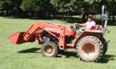 Tractor operator in training