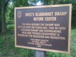Bluebonnet Swamp Nature Center sign