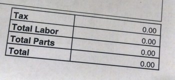 Not bad for a service on a two year old motorhome