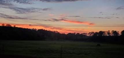 Sunrise on the way to the job site this morning